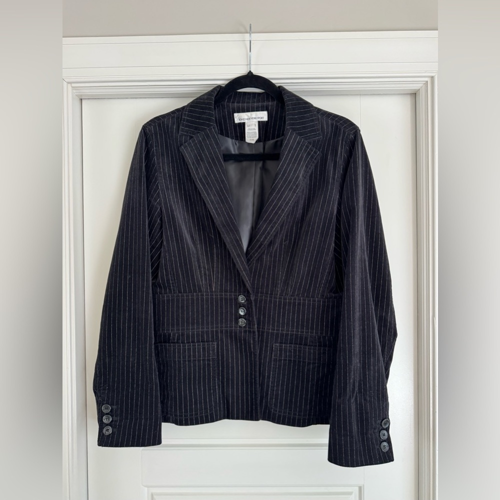 Jones New York Charcoal Pinstripe Blazer - Size M
